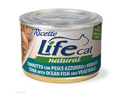 LifeCat консерва для котів тунець з океанічної рибою та овощами, 150 г