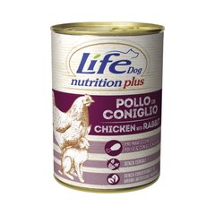 LifeDog Nutrition Plus - Консерва для собак курка з кроликом і овочами, 400 г