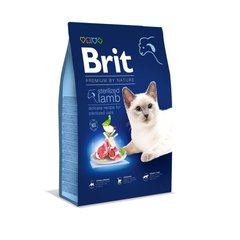 Brit Premium by Nature Cat Sterilized Lamb - Сухой корм для взрослых стерилизованных кошек с чувствительным пищеварением с ягненком, 8 кг