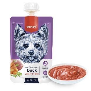 Wanpy Duck Carrot & Pea - Ванпи крем-пюре утка с морковью жидкий корм для собак 90 г