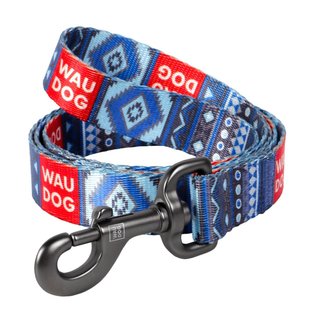 Collar WAUDOG Nylon Поводок с рисунком "Этно" синий 20 мм, 122 см