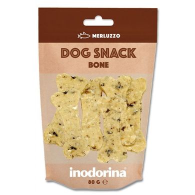 Inodorina dog snack bone merluzzo ласощі для собак кісточки із м`яса тріски 80г