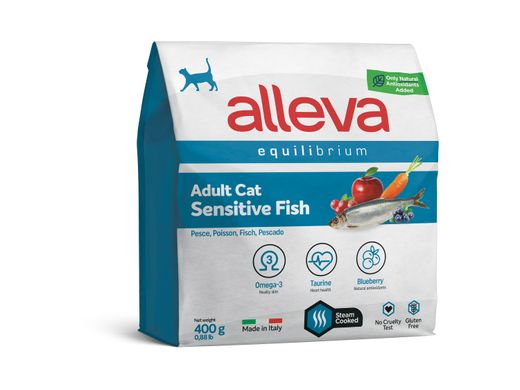 Alleva Equilibrium Sensitive Fish Adult Cat - з рибою для дорослих котів з чутливим травленням 0,4 кг