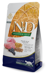Farmina N&D Low Grain Cat Lamb & Blueberry Adult - Низькозерновий сухий корм для дорослих котів з ягням та чорницею 1,5 кг