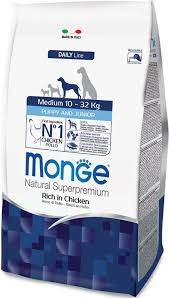 Monge Medium Puppy and Junior - Корм з куркою та рисом для цуценят средніх порід 15 кг