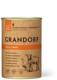 Вологий корм для дорослих собак Grandorf VEAL & TURKEY ADULT телятина з індичкою, 400 г