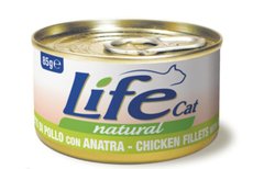 LifeCat консерва для котов курица с уткой, 85 г