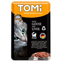 TOMi Superpremium Goose Liver ТОМІ ГУСАК ПЕЧІНКА консерви для котів, вологий корм, пауч 100г (0.1кг)