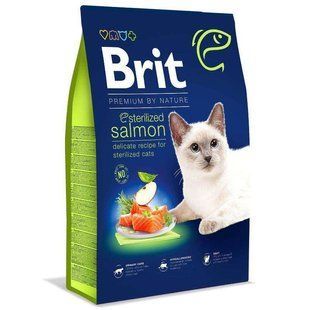 Brit Premium by Nature Cat Sterilized Salmon - Сухой корм для взрослых стерилизованных кошек с лососем 8 кг