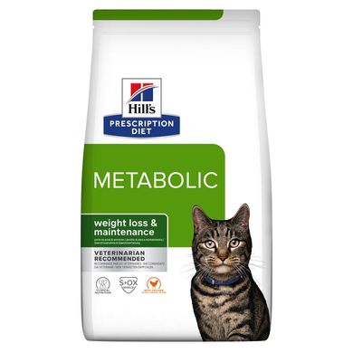 Hill's Prescription Diet Metabolic Feline - Лечебный сухой корм для контроля веса у взрослых кошек, с курицей, 3 кг