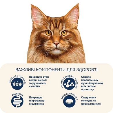 Home Food Cat for the support of the musculoskeletal system. For large breeds - Сухий корм для підтримки опорно-рухового апарату стерилізованих і кастрованих дорослих котів великих порід, з телятиною та лососем, 400 г