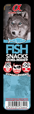 Alpha Spirit DOG Fish Snacks - Полувлажные беззерновые жевательные лакомства-кубики с Рыбой для собак 50 г