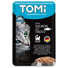 TOMi Superpremium Salmon Trout ТОМИ ЛОСОСЬ ФОРЕЛЬ консервы для котов, влажный корм, пауч 100г (0.1кг)