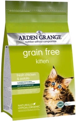 Arden Grange Kitten - Арден Гранж беззерновой сухой корм для котят, беременных и кормящих кошек с курицей и картофелем, 400 г