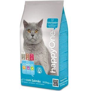 happyOne Sterilized Cat - Сухий корм для стерилізованих котів з куркою та лососем, 10 кг