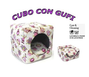 Дом для животных CROCI CUBO GUFI (совы), 40х40х12см