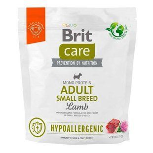 Brit Care Hypoallergenic Adult Small Breed - Сухой монопротеиновый корм для собак малых пород с ягненком 1 кг, срок годности до 07.02.27