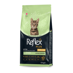 Reflex Plus Kitten Sterilized - Рефлекс Плюс сухий корм для стерилізованих кошенят з куркою 1,5 кг