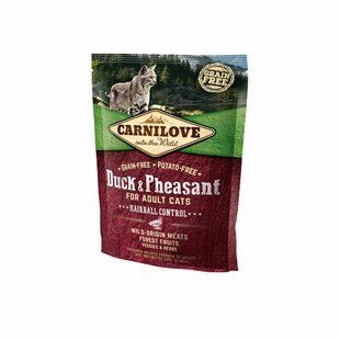 Carnilove Cat Duck & Pheasant Hairball Control Сухий корм з качкою та фазаном для котів для виведення шерсті, 400 г