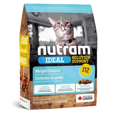 Nutram I12 Ideal Solution Support Weight Control Cat Food - Сухой корм для взрослых котов, склонных к ожирению, 1,13 кг
