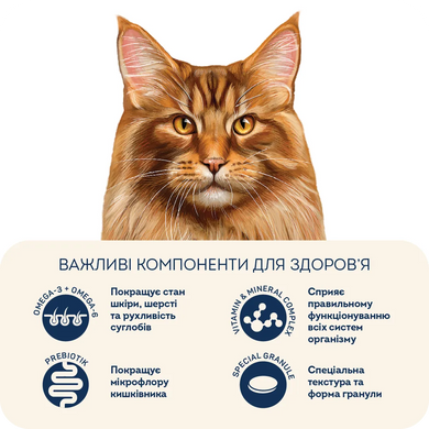 Home Food Cat for the support of the musculoskeletal system. For large breeds - Сухой корм для поддержки опорно-двигательного аппарата стерилизованных и кастрированных взрослых кошек больших пород, с телятиной и лососем, 1,6 кг