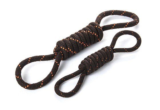 PetPlay Tug Rope Toy Плетена іграшка для собак перетяжка 2 петлі мала коричнева