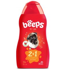 Beeps Dog Care Shampoo 2 In 1 - Шампунь для собак 2 в 1 з екстрактом вівса та ароматом кавуна, 502 мл