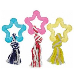 Flamingo Good4Fun Star With Rope - ФЛАМІНГО ГУД ФО ФАН зірка іграшка для собак з мотузкою, латекс