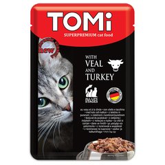 TOMi Superpremium Veal Turkey ТОМИ ТЕЛЯТИНА ИНДЕЙКА консервы для котов, влажный корм, пауч 100г (0.1кг)