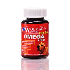 WOLMAR Pro Bio OMEGA 2500 - синергический комплекс для собак крупных пород, 100 табл.