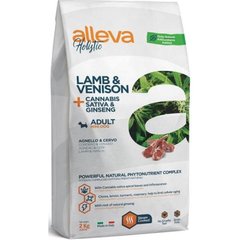 Alleva HOLISTIC ADULT Lamb&Venison MINI - з ягням та олениною з додаванням конопель та кореня женьшеня для дорослих собак міні та малих порід 2 кг