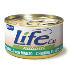 LifeCat консерва для котов курица с говядиной, 85 г