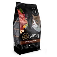 Savory Adult Cat Sensitive Digestion Fresh Lamb & Turkey - Сухий корм для котів з чутливим травленням зі свіжим м'ясом ягняти та індички, 2 кг