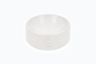 Керамічна миска Harley and Cho для собак та котів для їжі Sphere Ceramic Bowl White біла S (14x7cm / 0,45 л)