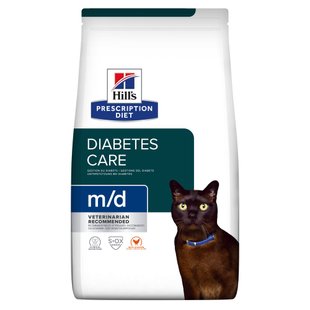 Hill's Prescription Diet Feline m/d - Лікувальний сухий корм для котів при діабеті та ожирінні, 1,5 кг