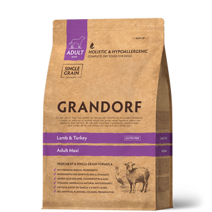 Сухой корм для взрослых собак крупных пород Grandorf LAMB & TURKEY ADULT MAXI ягненок с индейкой, 10 кг