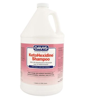 Davis KetoHexidine Shampoo - Девіс шампунь з 2% хлоргексидином і 1% кетоконазолом для собак і котів із захворюванням шкіри, 3,8 л