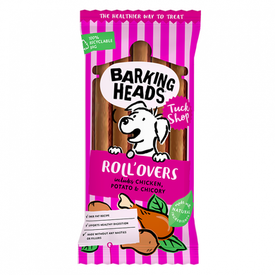 Barking Heads "ROLL'OVERS" - Ласощі з куркою, картоплею та цикорієм для собак, 150 г