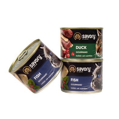 Акційний набір кормів Savory Sensitive для котів, 2 кг + 600 г