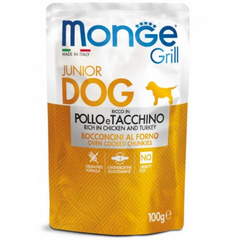 Monge Dog Grill Puppy & Junior - Влажный корм для щенков и юниоров с курицей и индейкой 100 г