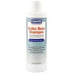 Davis Sulfur Benz Shampoo - Дэвис Шампунь для собак и кошек с заболеванием кожи, с пероксидом бензоила, серой, салициловой кислотой, 355 мл
