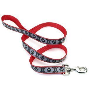 Coastal Lazer Brite Reflective Leash - Світловідбивний повідець для собак з принтом Лапки, 2,5 см * 1,8 м