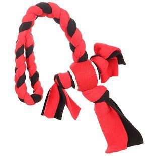 Flamingo Womas Fleece Rope With Ball ФЛАМІНГО ВОМАШ МОТУЗКА З М`ЯЧЕМ іграшка для собак (Червоний з чорним ( 10,5 х 58 см))