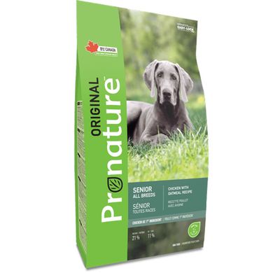 Pronature Original Dog Senior Chicken With Oatmeal ПРОНАТЮР ОРІДЖИНАЛ СЕНЬЙОР КУРКА сухий корм для літніх та малоактивних собак (11.3кг)