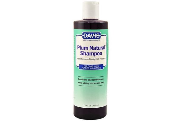 Davis Plum Natural Shampoo - Шампунь, з протеїнами шовку для собак, котів, концентрат, 355 мл