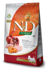 Farmina N&D Grain Pumpkin Dog Chicken & Pomegranate Adult Mini - Беззерновий сухий корм для собак дрібних порід з куркою, гарбузом та гранатом 800 г