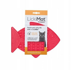 LickiMat Casper Каучуковий килимок для ласощів для котів рожевий