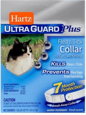 Hartz UltraGuard Нашийник від бліх, яєць і кліщів для кішок і кошенят (білий)