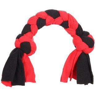 Flamingo Womas Fleece Bone With Rope ФЛАМІНГО ВОМАШ МОТУЗЯНА КІСТКА З ВУЗЛАМИ іграшка для собак (Червоний з чорним ( L ))