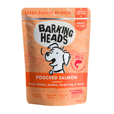 BARKING HEADS Pooched Salmon - Вологий корм для собак "Мисочку оближеш" з лососем і сардинами - пауч 300 г